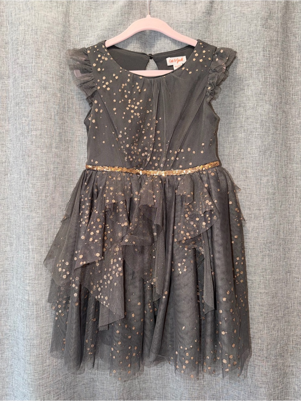 Cat & Jack Black and Gold Dot Tulle Party Dress XS (4/5) - Picture 1 of 3